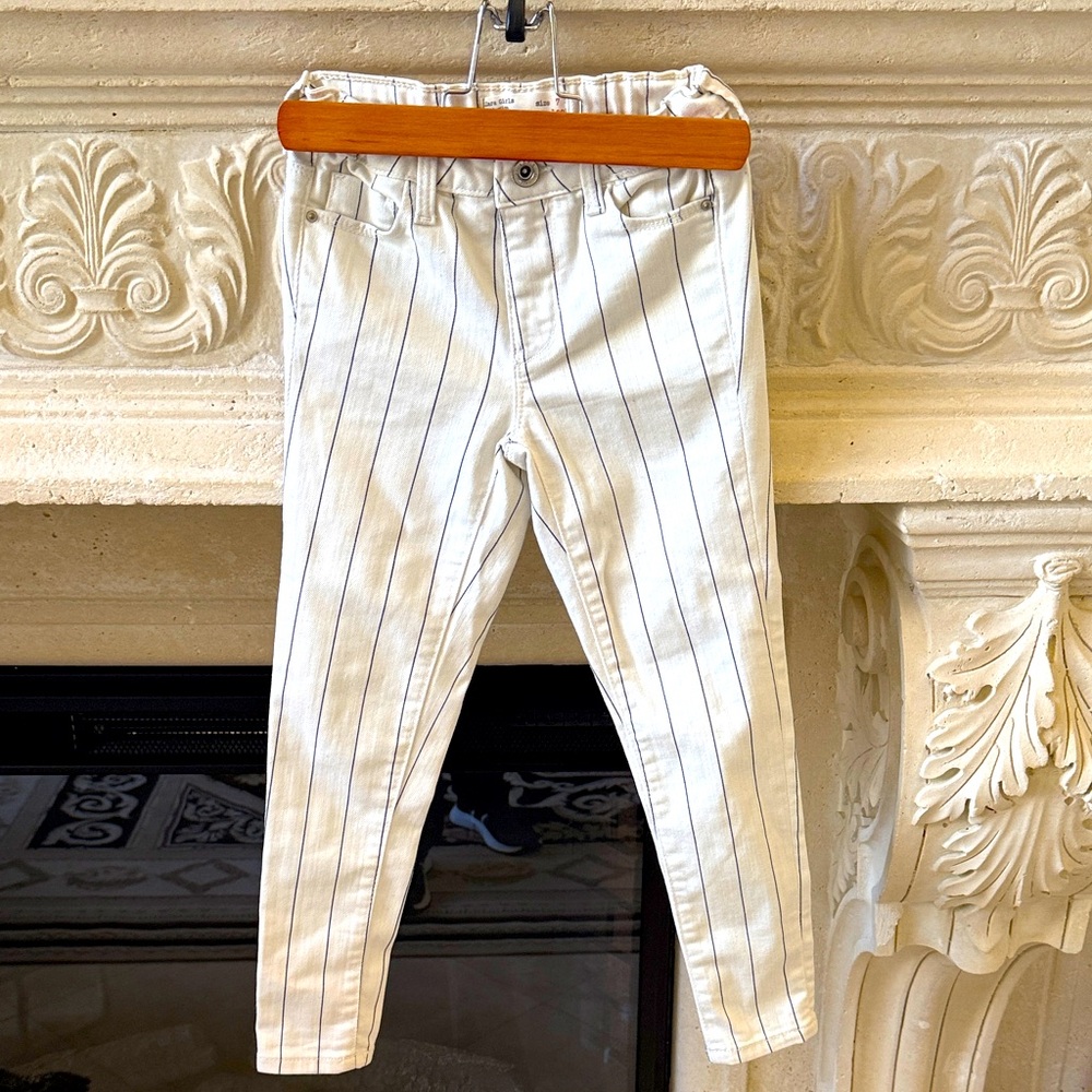 Zara Kids White Striped Jeans